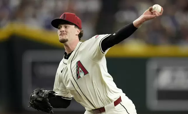 Arizona Diamondbacks relief pitcher Blake Walston throws against the Los Angeles Dodgers during the fourth inning of a baseball game Wednesday, May 1, 2024, in Phoenix. (AP Photo/Ross D. Franklin)
