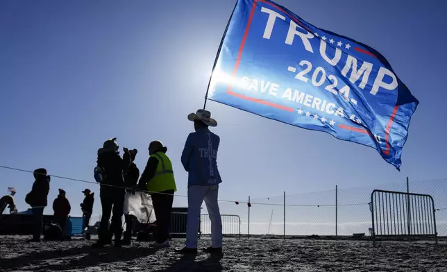 People gather ahead of a campaign rally for Republican presidential candidate former President Donald Trump in Wildwood, N.J., Saturday, May 11, 2024. (AP Photo/Matt Rourke)