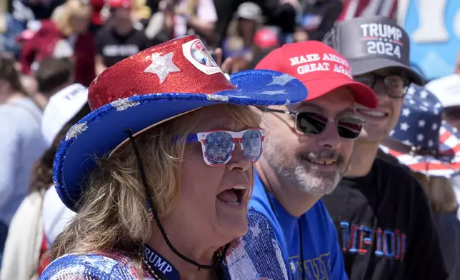 People gather ahead of a campaign rally for Republican presidential candidate former President Donald Trump in Wildwood, N.J., Saturday, May 11, 2024. (AP Photo/Matt Rourke)