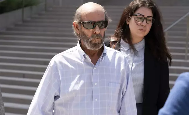 Defendant Jerry Boylan, captain of the Conception, leaves federal court in Los Angeles, Thursday, May 2, 2024. A federal judge on Thursday sentenced Boylan the scuba dive boat captain to four years in prison and three years supervised release for criminal negligence after 34 people died in a fire aboard the vessel. (AP Photo/Richard Vogel)