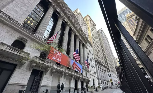 The New York Stock Exchange is shown on May 7, 2024, in New York. Wall Street shifted between small losses and gains before the opening bell as more corporate earnings arrive during what is otherwise expected to be relatively quiet week. (AP Photo/Peter Morgan)