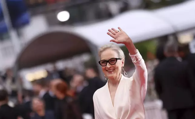 Meryl Streep poses for photographers upon arrival at the awards ceremony and the premiere of the film 'The Second Act' during the 77th international film festival, Cannes, southern France, Tuesday, May 14, 2024. (Photo by Vianney Le Caer/Invision/AP)