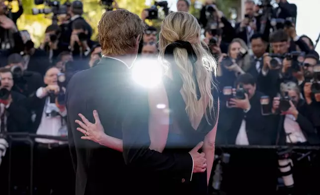 Jesse Plemons, left, and Kirsten Dunst pose for photographers upon arrival at the premiere of the film 'Kinds of Kindness' at the 77th international film festival, Cannes, southern France, Friday, May 17, 2024. (Photo by Andreea Alexandru/Invision/AP)