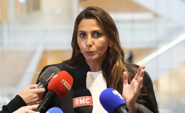 Roman Polanski's lawyer Delphine Millet answers reporters after the verdict Tuesday, May 14, 2024 in Paris. Roman Polanski was acquitted of defaming actor Charlotte Lewis whom he described as a liar after she accused the director of sexual assault. (AP Photo/Thibault Camus)