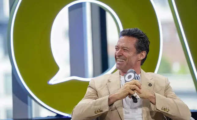 Actor and Global Citizen Ambassador Hugh Jackman addresses attendees of the Global Citizen Now conference, Thursday, May 2, 2024, in New York. (AP Photo/Mary Altaffer)