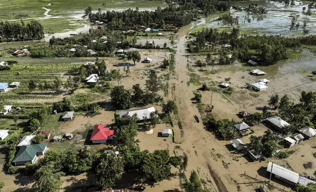FILE - Floodwaters are visible in Ombaka Village, Kisumu, Kenya, April 17, 2024. (AP Photo/Brian Ongoro, File)
