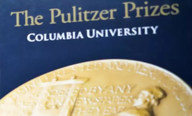 FILE - Signage for The Pulitzer Prizes appear at Columbia University, May 28, 2019, in New York. Pulitzer Prizes are due to be announced on Monday, May 6, 2024, traditionally the most-anticipated day of the year for those hoping to earn print journalism's most prestigious honor. (AP Photo/Bebeto Matthews, File)