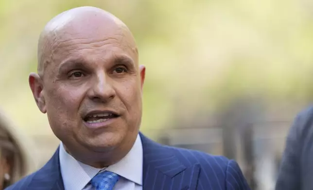 FILE - Arthur Aidala, attorney for Harvey Weinstein, speaks to reporters outside the Manhattan Criminal court, Wednesday, May 1, 2024, in New York. (AP Photo/Mary Altaffer, file)