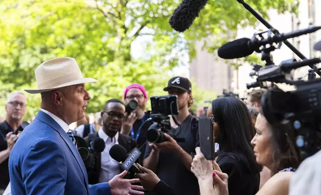 Arthur Aidala, attorney for Harvey Weinstein, speaks at a press conference outside Manhattan Criminal Court, Wednesday, May 29, 2024, in New York. (AP Photo/Julia Nikhinson)