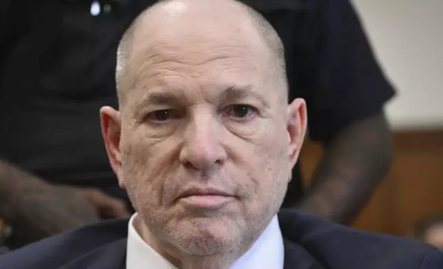 Harvey Weinstein appears in Manhattan Criminal Court, Wednesday, May 29, 2024, in New York. The fallen movie mogul is awaiting a retrial on rape charges after his 2020 conviction was tossed out. Wednesday's court hearing addressed various legal issues related to the upcoming trial, which is tentatively scheduled for some time after Labor Day. (Angela Weiss/Pool Photo via AP)