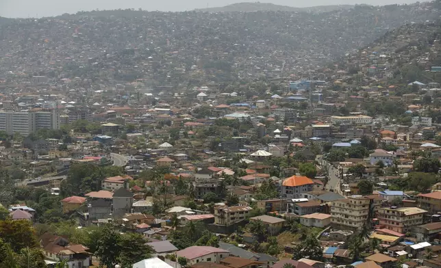 View of Freetown, Sierra Leone, Sunday, April 28, 2024. Sierra Leone declared a war on the cheap synthetic drug, calling it an epidemic and a national threat. The drug is ravaging youth, and healthcare services are severely limited. (AP Photo/ Misper Apawu)