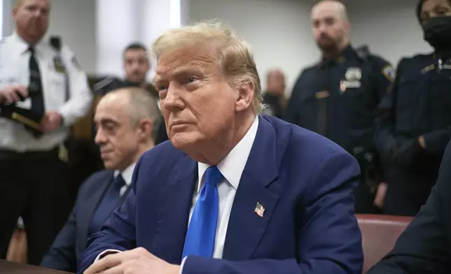 Former President Donald Trump appears at Manhattan criminal court before his trial in New York, Friday, May 3, 2024. (Curtis Means/Pool Photo via AP)