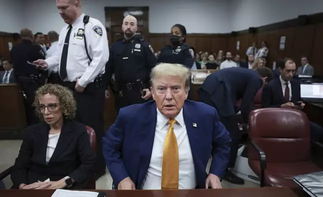 Former President Donald Trump attends his trial at the Manhattan Criminal court, Tuesday, May 7, 2024 in New York. (Win McNamee/Pool Photo via AP)