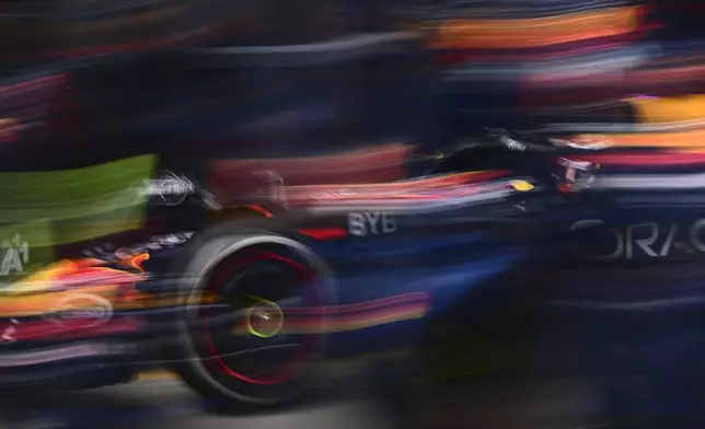 Red Bull driver Max Verstappen of the Netherlands steers his car during the Austrian Formula One Grand Prix race at the Red Bull Ring racetrack in Spielberg, Austria, Sunday, June 30, 2024. (AP Photo/Christian Bruna, Pool)