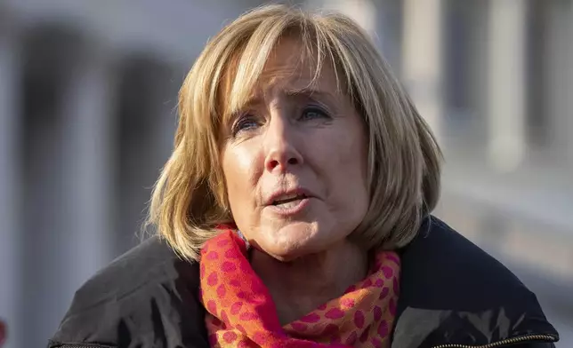 FILE — Rep. Claudia Tenney, R-N.Y., calls for impeaching Homeland Security Secretary Alejandro Mayorkas during a news conference on Capitol Hill, Feb. 1, 2023, in Washington. Tenney is the incumbent Republican candidate in New York's District 24. (AP Photo/Alex Brandon, File)