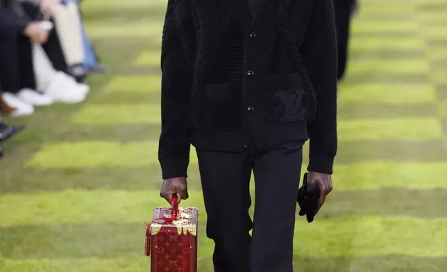 A model wears a creation as part of the Louis Vuitton Spring Summer 2025 collection, that was presented in Paris, France, Tuesday, June 18, 2024. (Photo by Vianney Le Caer/Invision/AP)
