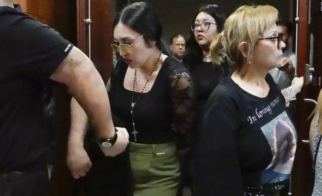 Alexis Nungaray, the mother of Jocelyn Nungaray, leaves the courtroom after Franklin Peña, one of the two men accused of killing the 12-year-old girl, appeared in court, Monday, June 24, 2024, in Houston. Peña was ordered held on $10 million bail as he and another man, Johan Jose Rangel-Martinez, are charged with capital murder over the girl's death. (Brett Coomer/Houston Chronicle via AP)