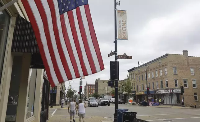 A general view of downtown Racine Tuesday, June 18, 2024, in Racine, Wis. (AP Photo/Jeffrey Phelps)