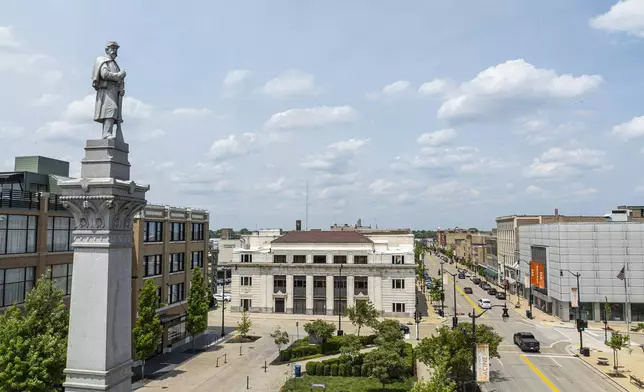 A general view of downtown Racine Wednesday, June 19, 2024, in Racine, Wis. (AP Photo/Jeffrey Phelps)