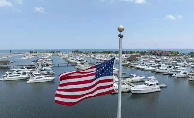 A general view of the marina Wednesday, June 19, 2024, in Racine, Wis. (AP Photo/Jeffrey Phelps)