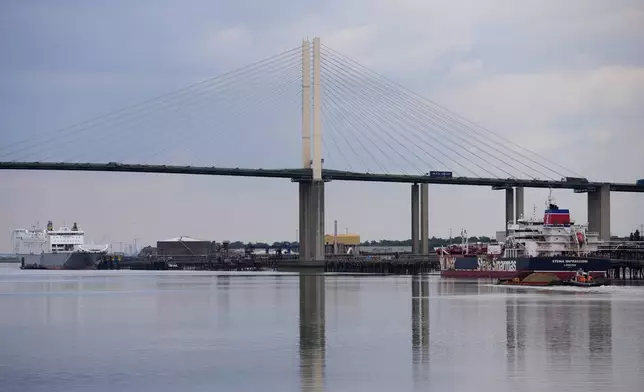 Dartford Crossing is seen in Dartford, London, Wednesday, June 12, 2024.Distrust saturates the campaign trails in the United States and Great Britain like the dense summer heat as each country, rooted in the Magna Carta, revolution and a "special relationship," hurtle toward democratic elections. Brits go to the polls July 4 -- as Americans celebrate their independence with barbeques and fireworks ahead of the U.S. presidential election in November. In both places, voters articulated a striking lack of optimism that the winners will represent their wishes. (AP Photo/Kin Cheung)