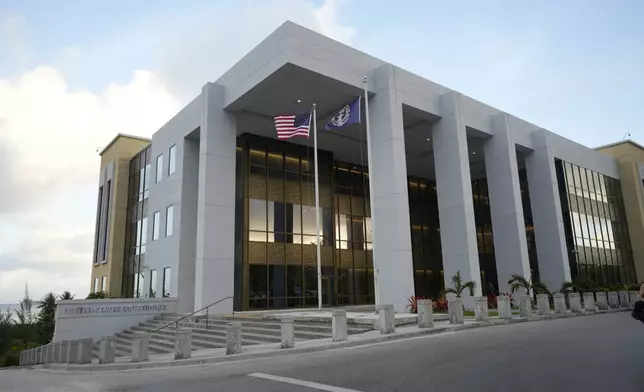 The United States courthouse where WikiLeaks founder Julian Assange expected to enter a plea deal, in Saipan, Mariana Islands, Wednesday, June 26 2024. (AP Photo/Eugene Hoshiko)