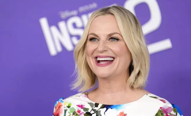 Amy Poehler, a cast member in "Inside Out 2," poses at the premiere of the film at the El Capitan Theatre, Monday, June 10, 2024, in Los Angeles. (AP Photo/Chris Pizzello)