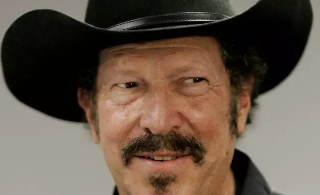 FILE - In this Nov. 7, 2009 file photo, Independent gubernatorial candidate Kinky Friedman talks with the media at his campaign headquarters in Austin, Texas. Friedman, the singer, songwriter, satirist and novelist who also dabbled in Texas politics with a campaign for governor, died Thursday at his family’s Texas ranch near San Antonio. He was 79. (AP Photo/Eric Gay, file)