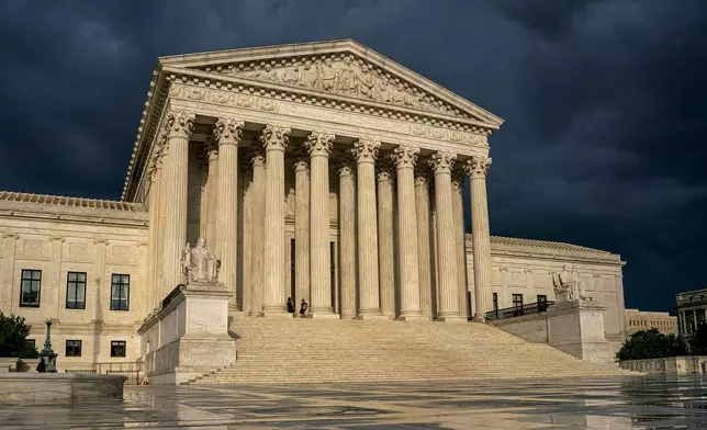 FILE - The Supreme Court is seen under stormy skies in Washington, June 20, 2019. In the coming days, the Supreme Court will confront a perfect storm mostly of its own making, a trio of decisions stemming directly from the Jan. 6, 2021 attack on the U.S. Capitol. (AP Photo/J. Scott Applewhite, File)