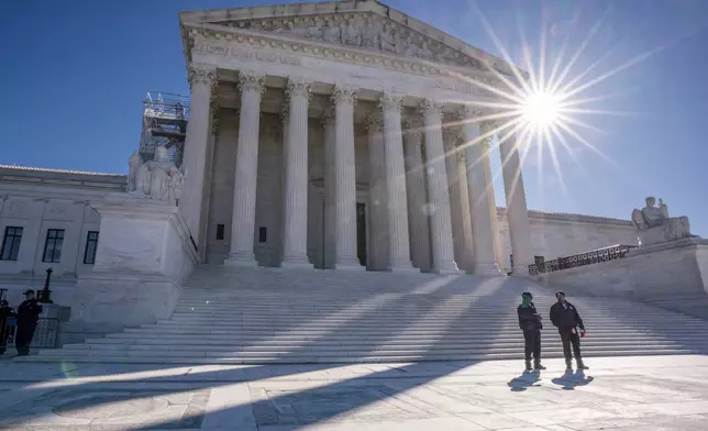 FILE - Supreme Court is seen on Capitol Hill in Washington, Monday, Oct. 23, 2023. (AP Photo/J. Scott Applewhite, File)