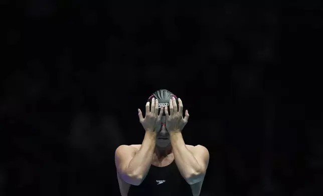 Regan Smith before the Women's 200 butterfly finals Thursday, June 20, 2024, at the US Swimming Olympic Trials in Indianapolis. (AP Photo/Darron Cummings)