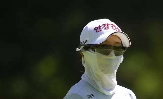 Jin Hee Im, of South Korea, walks the fairway of the 16th hole during a practice round for the Women's PGA Championship golf tournament at Sahalee Country Club, Wednesday, June 19, 2024, in Sammamish, Wash. (AP Photo/Lindsey Wasson)