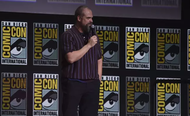 David Harbour attends a panel for Marvel Studios during Comic-Con International on Saturday, July 27, 2024, in San Diego. (Photo by Richard Shotwell/Invision/AP)