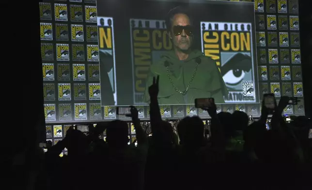 Robert Downey Jr. attends a panel for Marvel Studios during Comic-Con International on Saturday, July 27, 2024, in San Diego. (Photo by Richard Shotwell/Invision/AP)