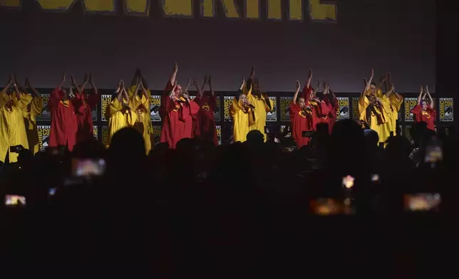 Singers perform during a panel for Marvel Studios during Comic-Con International on Saturday, July 27, 2024, in San Diego. (Photo by Richard Shotwell/Invision/AP)