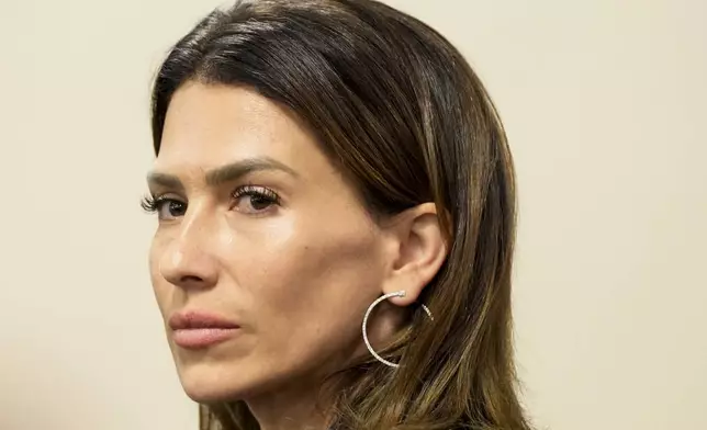 Hilaria Baldwin attends her husband Alec Baldwin's manslaughter trial for the 2021 fatal shooting of cinematographer Halyna Hutchins during filming of the Western movie "Rust", in Santa Fe, N.M., Thursday, July 11, 2024. (Ramsay de Give/Pool Photo via AP)