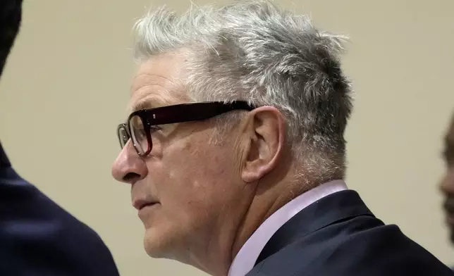 Actor Alec Baldwin listens during his hearing in Santa Fe County District Court, Wednesday, July 10, 2024, in Santa Fe, N.M. Baldwin is facing a single charge of involuntary manslaughter in the death of a cinematographer. (AP Photo/Ross D. Franklin, Pool)