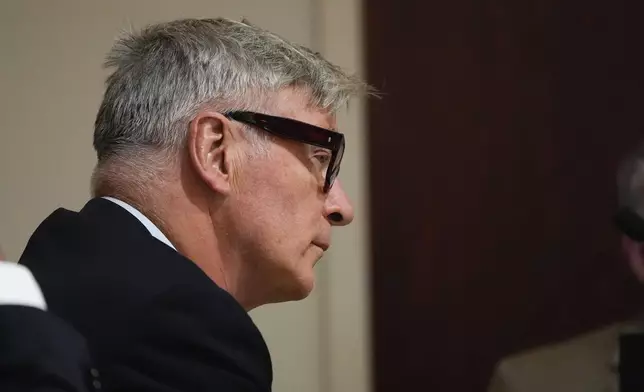 Alec Baldwin listens during a pretrial hearing Monday, July 8, 2024, in Santa Fe, N.M. The actor's involuntary manslaughter trial starts July 9 with jury selection. (AP Photo/Ross D. Franklin, Pool)