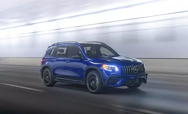 This photo provided by Mercedes-Benz shows the 2021 GLB. It may be small but the GLB is luxurious enough to earn its Mercedes badge. (Courtesy of Mercedes-Benz USA via AP)