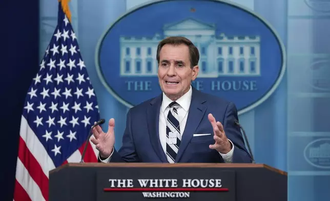 National Security Council spokesman John Kirby speaks during the daily briefing at the White House, Thursday, July 25, 2024, in Washington. (AP Photo/Julia Nikhinson)