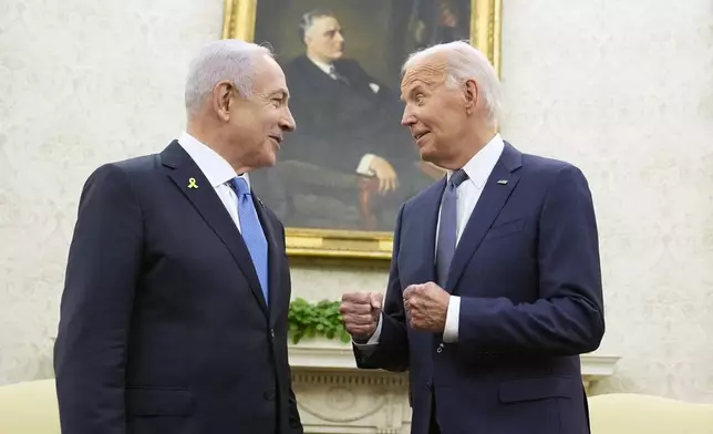 President Joe Biden meets with Israeli Prime Minister Benjamin Netanyahu in the Oval Office of the White House in Washington, Thursday, July 25, 2024. (AP Photo/Susan Walsh)