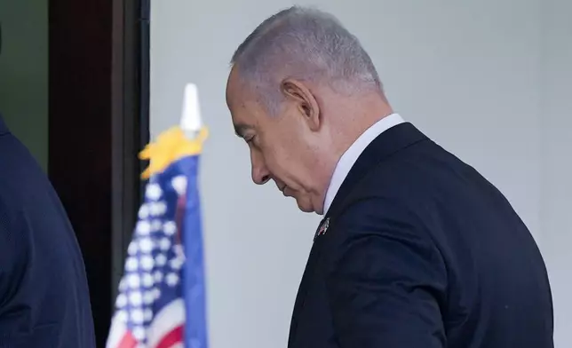 Israeli Prime Minister Benjamin Netanyahu arrives to meet with President Joe Biden in the Oval Office of the White House, Thursday, July 25, 2024, in Washington. (AP Photo/Julia Nikhinson)