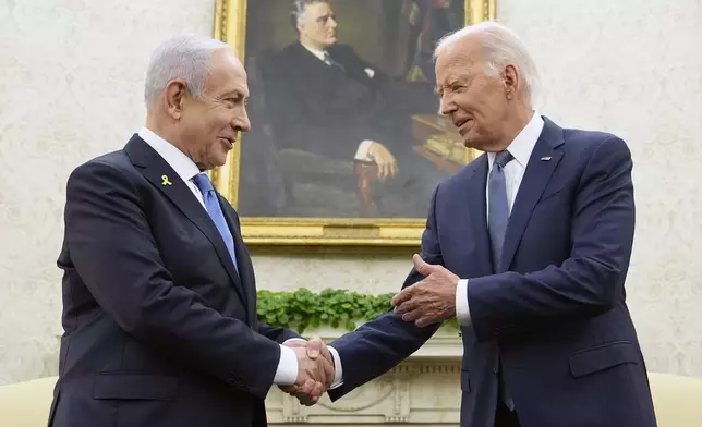 President Joe Biden meets with Israeli Prime Minister Benjamin Netanyahu in the Oval Office of the White House in Washington, Thursday, July 25, 2024. (AP Photo/Susan Walsh)