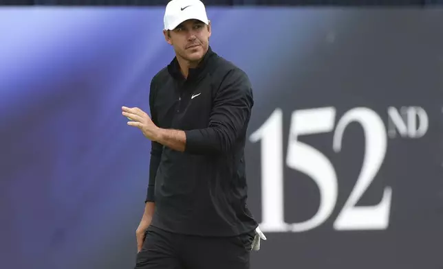 Brooks Koepka of the United States walks from the 18th green following his second round of the British Open Golf Championships at Royal Troon golf club in Troon, Scotland, Friday, July 19, 2024. (AP Photo/Scott Heppell)