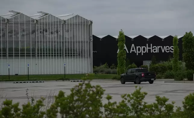 This photo shows a greenhouse in Morehead, Ky., formerly operated by AppHarvest, Wednesday, June 5, 2024. AppHarvest employees say they saw colleagues carried out on makeshift stretchers due to heat, and dozens more helped outside on others' shoulders. (AP Photo/Joshua A. Bickel)