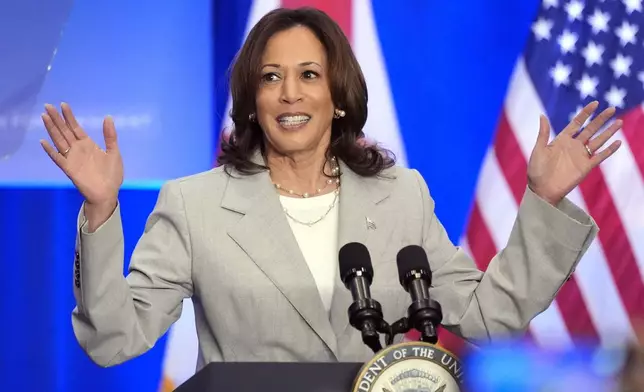 FILE - Vice President Kamala Harris speaks at an event May 1, 2024, in Jacksonville, Fla. She’s already broken barriers, and now Harris could soon become the first Black woman to head a major party's presidential ticket after President Joe Biden’s ended his reelection bid. The 59-year-old Harris was endorsed by Biden on Sunday, July 21, after he stepped aside amid widespread concerns about the viability of his candidacy. (AP Photo/John Raoux, File)