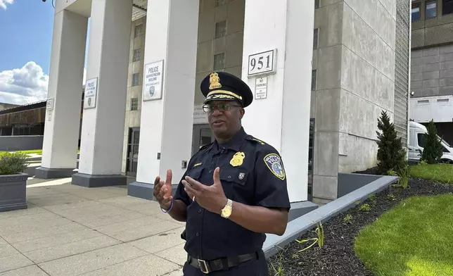 Milwaukee Police Chief Jeffrey Norman speaks outside of the Milwaukee Police Department on Wednesday, July 17, 2024, in Milwaukee, Wis. (AP Photo/Rio Yamat)