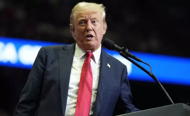 Republican presidential candidate former President Donald Trump speaks at a campaign rally, Saturday, July 20, 2024, in Grand Rapids, Mich. (AP Photo/Evan Vucci)