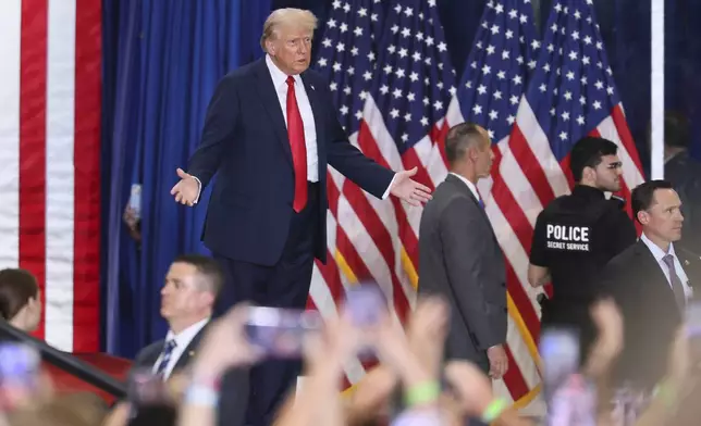 Republican presidential candidate former President Donald Trump at a campaign rally, Saturday, July 27, 2024, in St. Cloud, Minn. (AP Photo/Adam Bettcher)