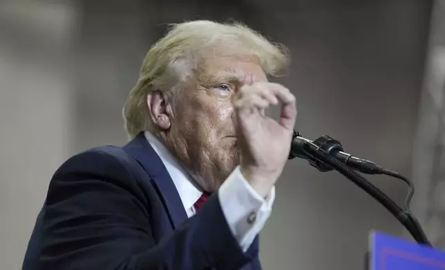 Republican presidential candidate former President Donald Trump speaks at a campaign rally, Saturday, July 27, 2024, in St. Cloud, Minn. (AP Photo/Alex Brandon)